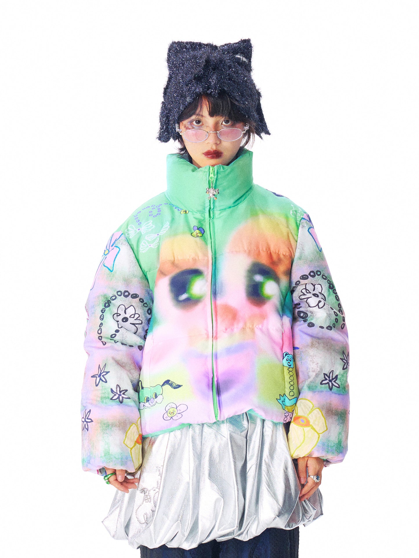 sillysis - Multicolor Quilted Down Jacket coat sillysis