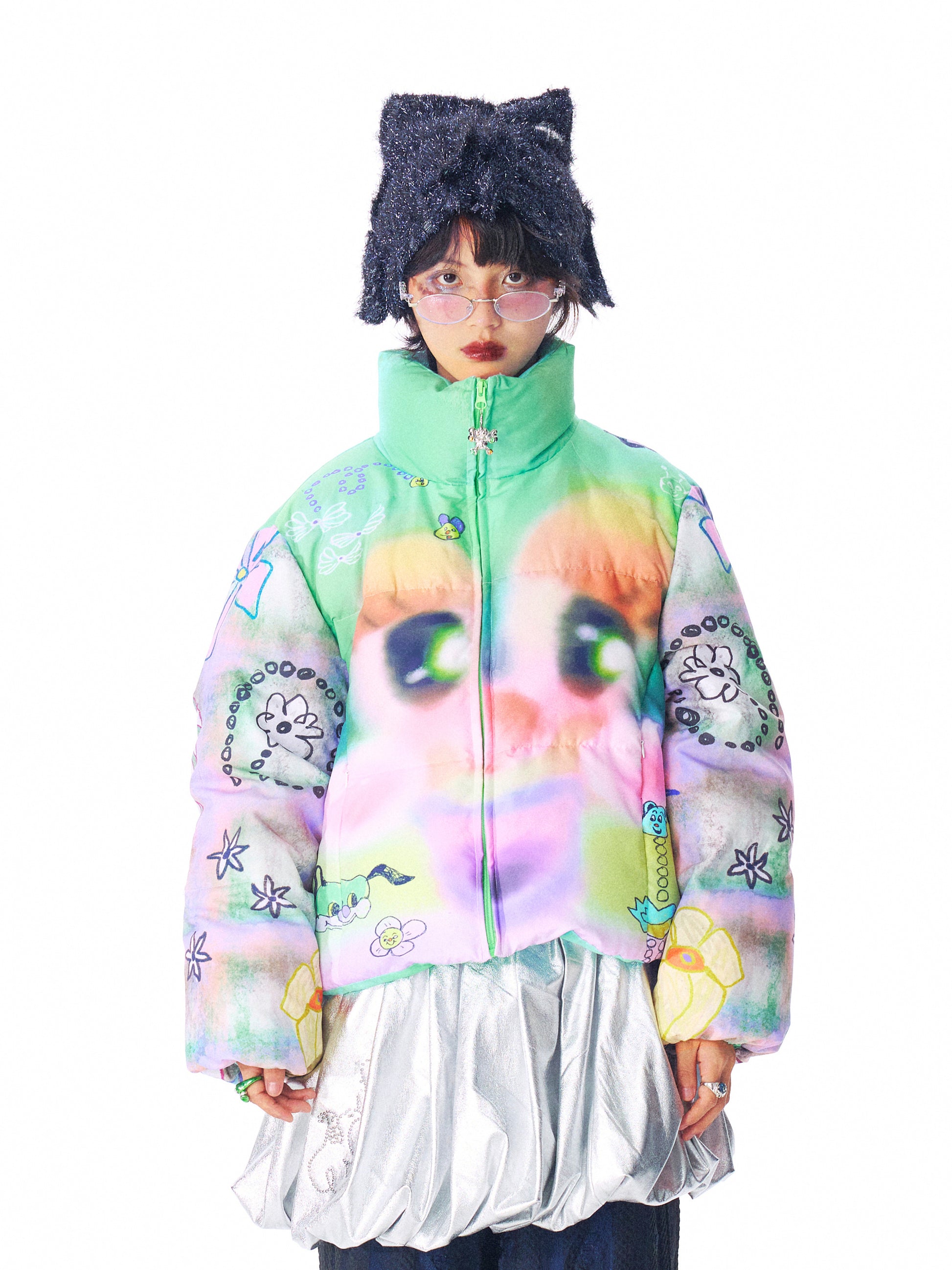 sillysis - Multicolor Quilted Down Jacket coat sillysis