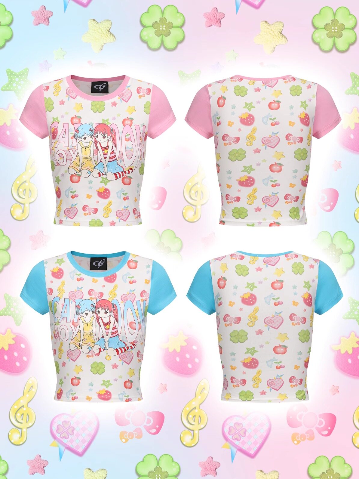 Cartoon Box - Anime Girl Crop Tee shirt cartoon box