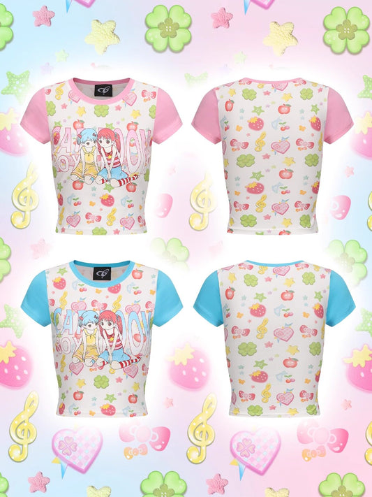 Cartoon Box - Anime Girl Crop Tee shirt cartoon box