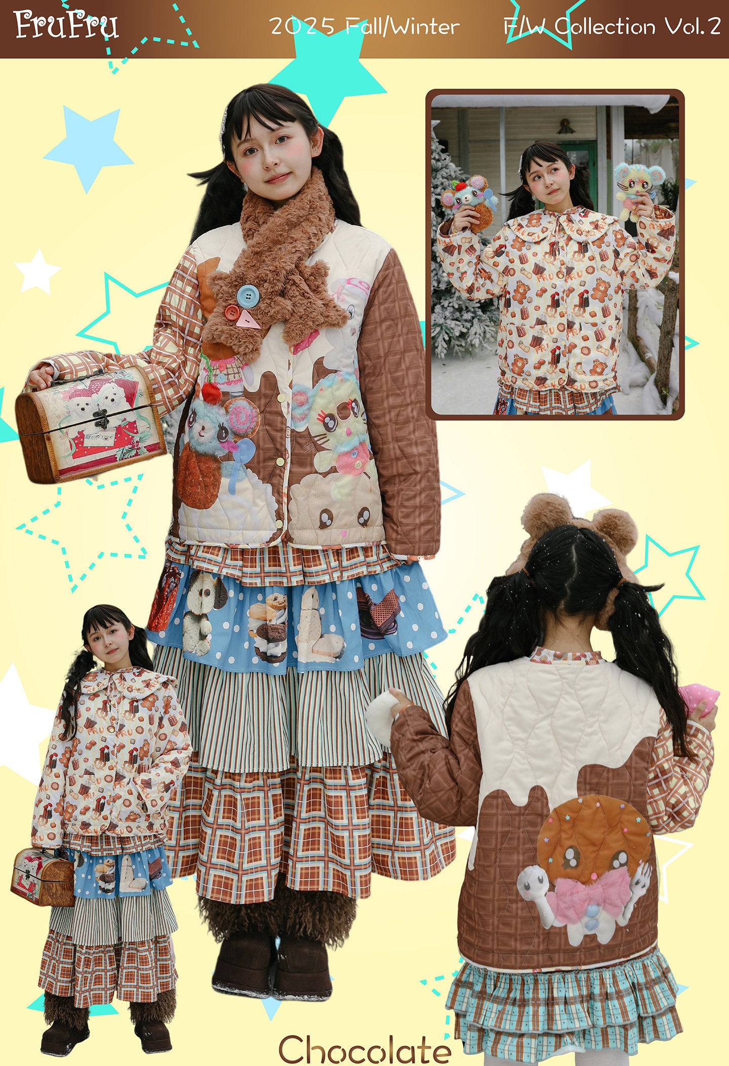 frufru - Kawaii Doll Quilted Jacket jacket frufru