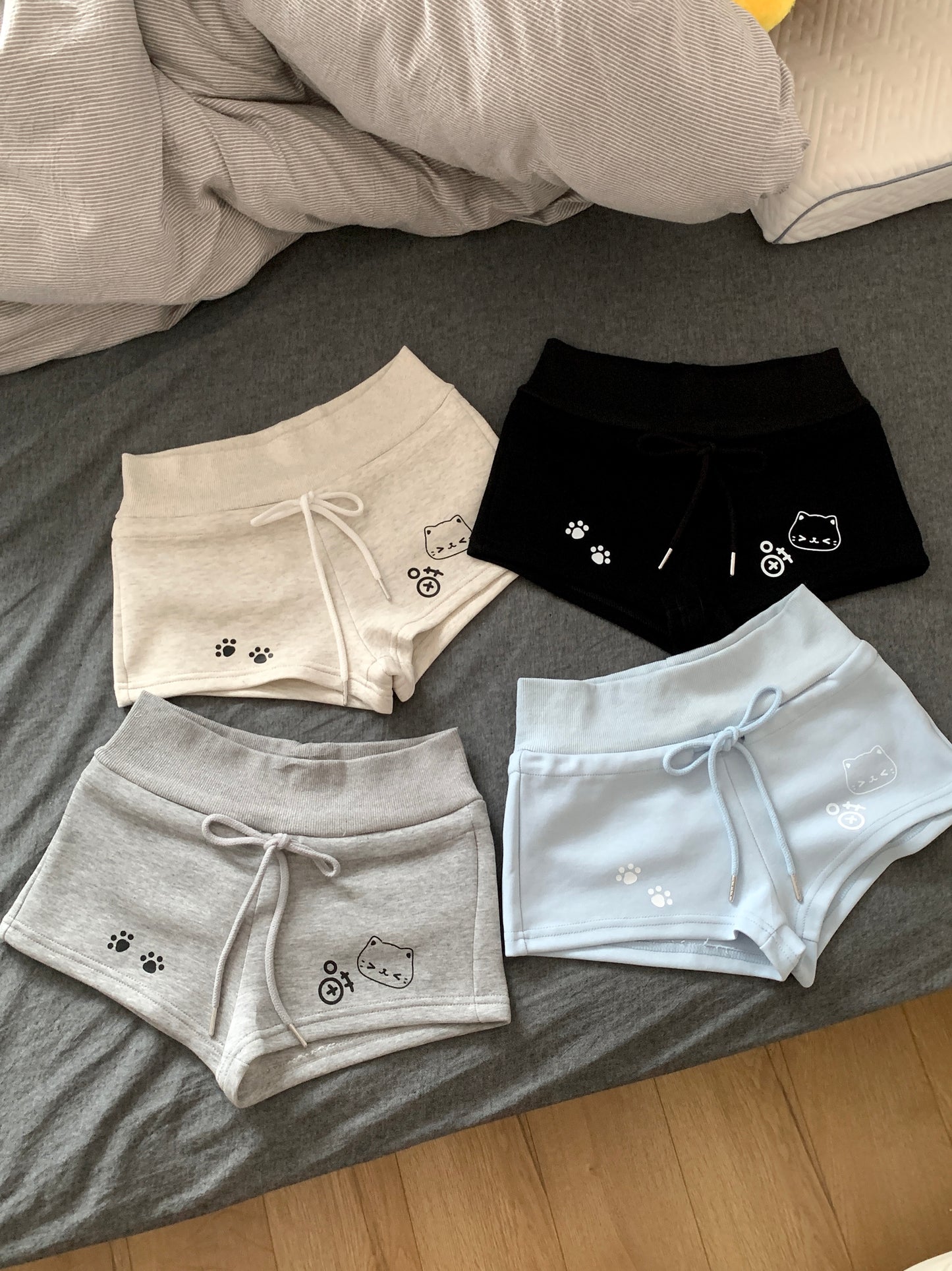Blurred Bear - Kawaii Printed Cotton Shorts shorts Blurred Bear