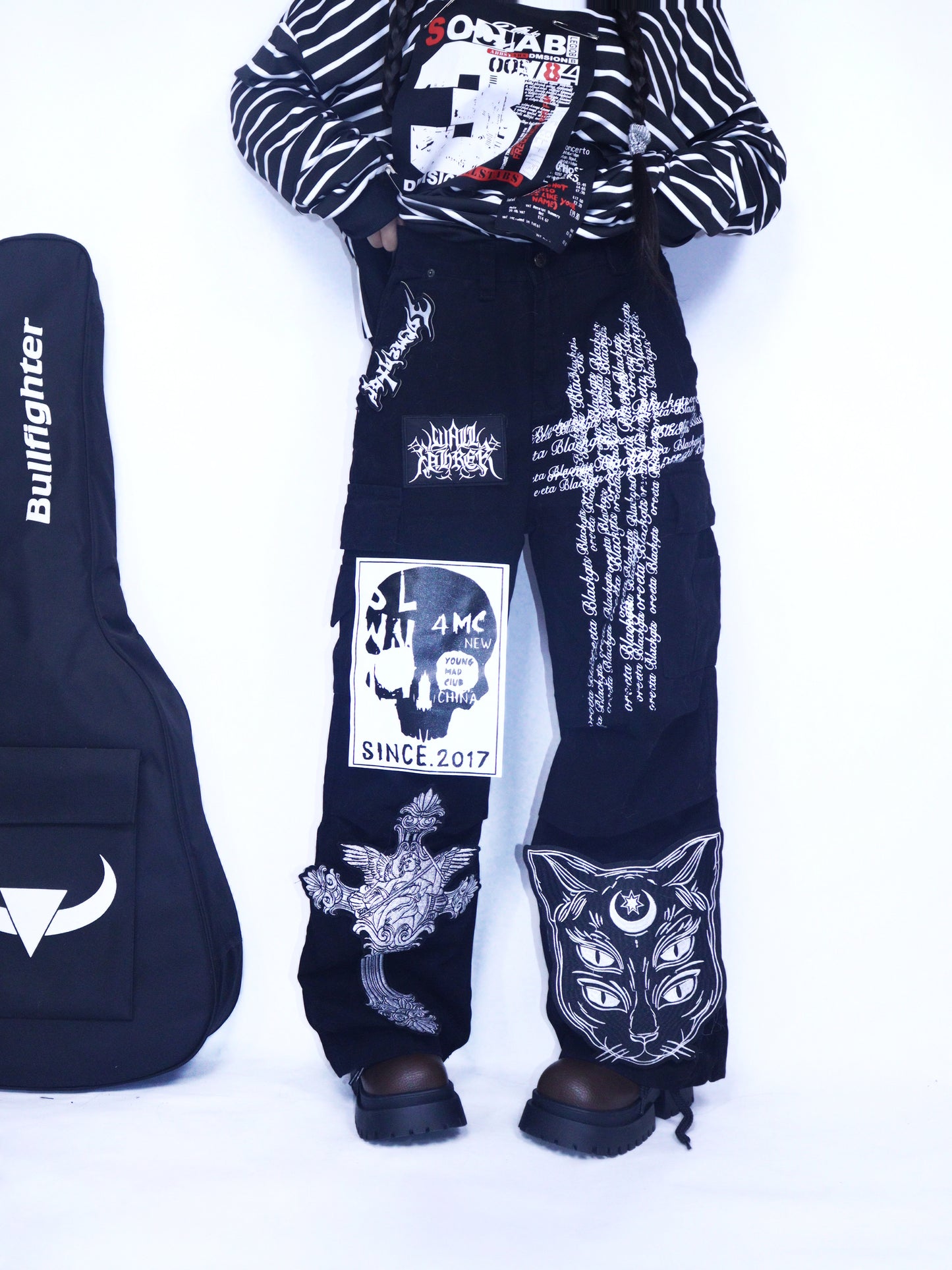 Leerroo - Y2K Subculture Printed Denim Pants pants Leerroo