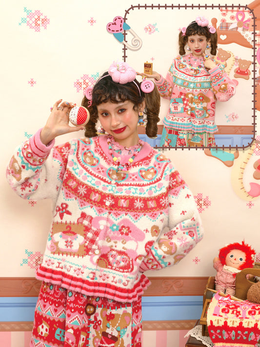 Lutra Jump - Decora Fair Isle Knit Cardigan cardigan Lutra Jump