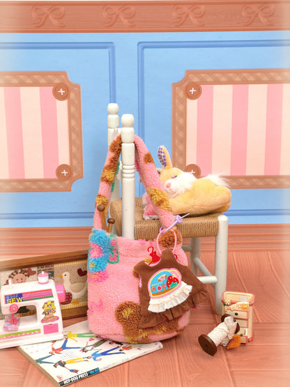 Lutra Jump - Decora Pink Fleece Tote Bag bag Lutra Jump