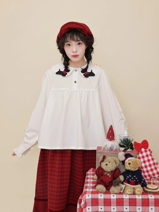 SemenCoicis - Kawaii Puppy Doll Collar Blouse blouse SemenCoicis