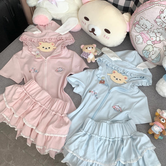 Blurred Bear Kawaii - Bunny Tee & Ballet Skirt Set set Blurred Bear