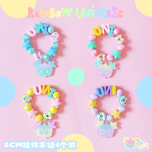 ainbow Universe RUX - Decora Kei Macaron Bracelet Acrylic Pastel bracelet Rainbow Universe RUX