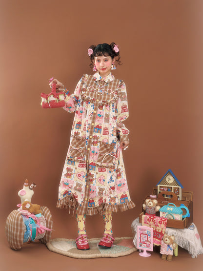 LutraJump - Decora Retro Brown Corduroy Dress dress Lutra Jump