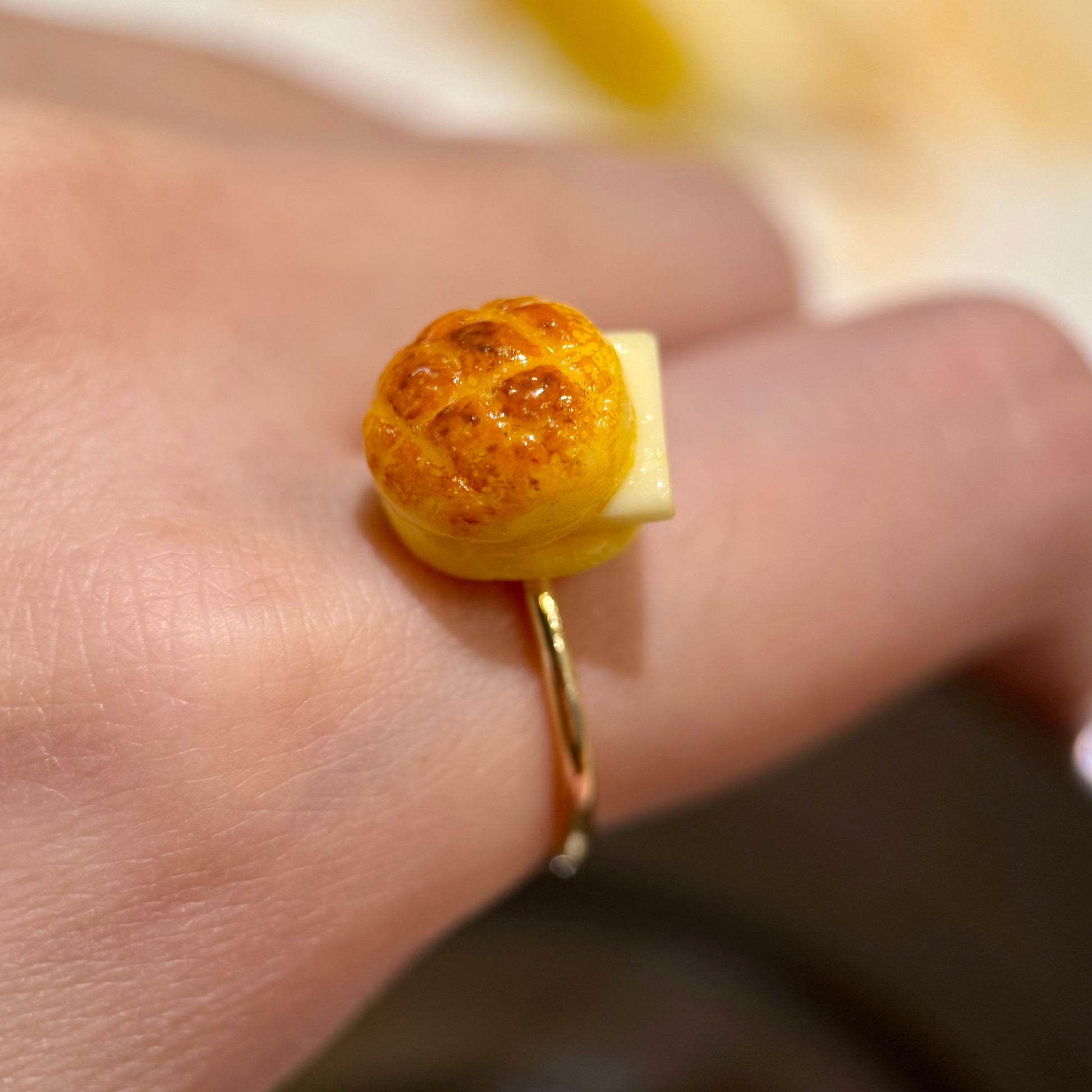 Pudding Party - Kawaii Pineapple Bun Adjustable Ring ring pudding party