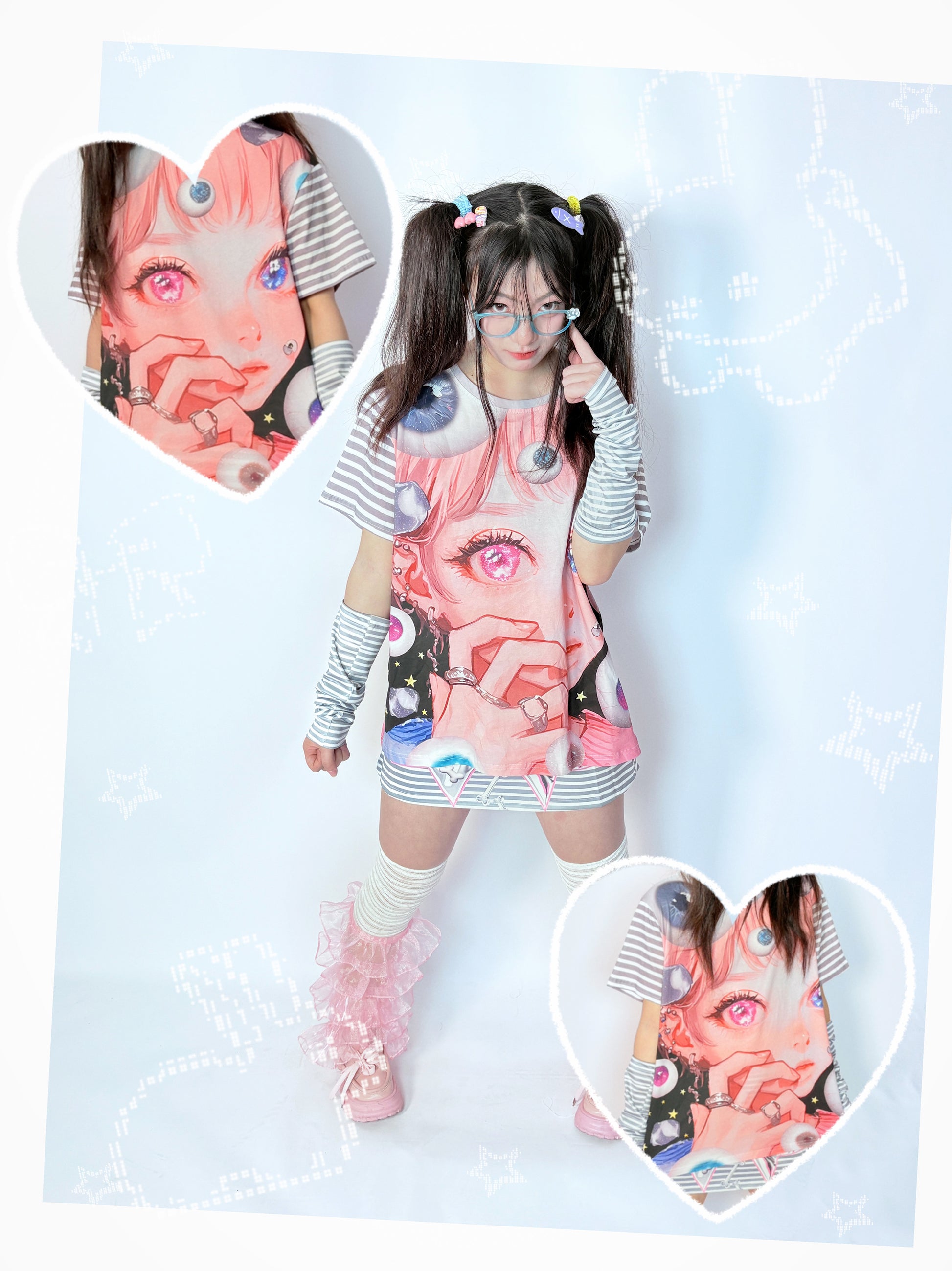 LEERROO Eye Earth Tee | Harajuku Y2K Oversized Cotton T-shirt tshirt Leerroo