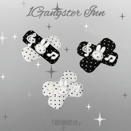 1Gangster Inn - Polka Dot Miffy Rabbit Hair Clip hair clip 1GASTERINN