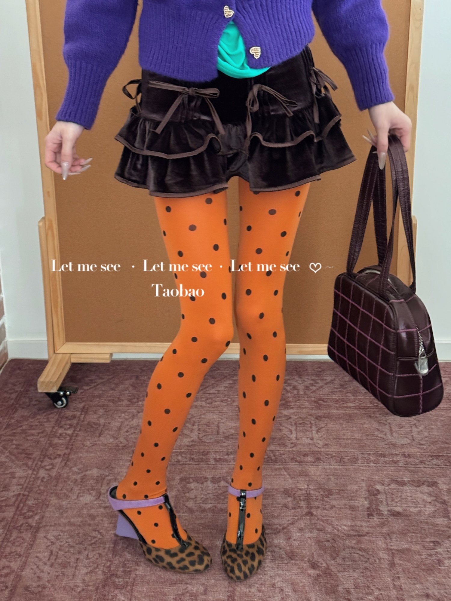LET ME SEE - Vintage Polka Dot Tights tights let me see