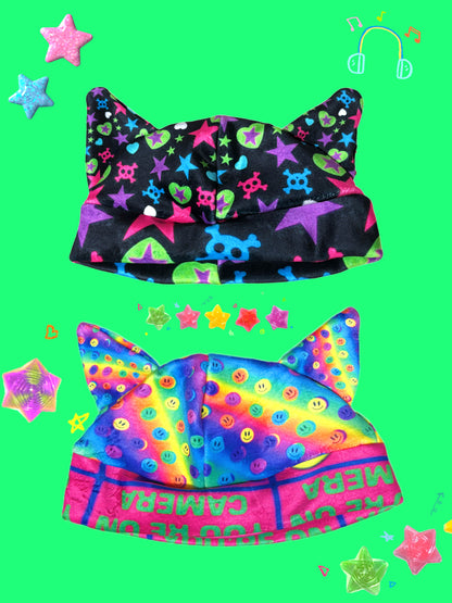 LEERROO - Decora Kei Punk Print Fleece Hat hat Leerroo