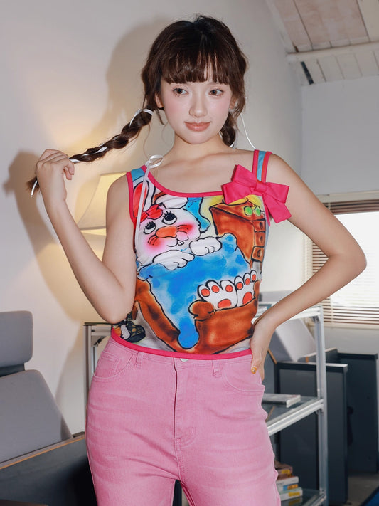 Tntntutu - Decora Kei Colorblock Retro Tank Top tank top tntntutu