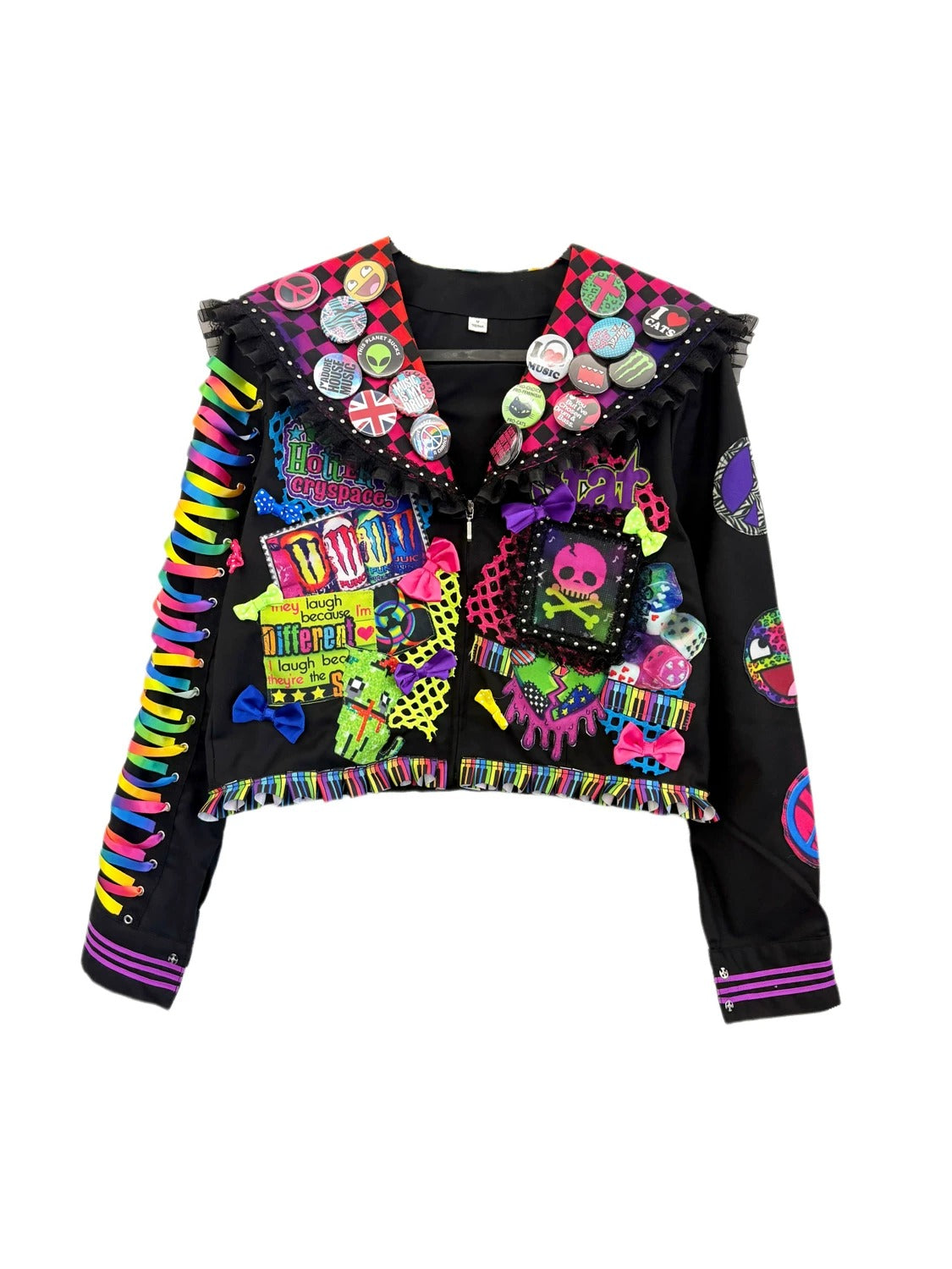 Red Devil - Neon Rainbow Patchwork Sailor Set shirt Red Devil Only Top S