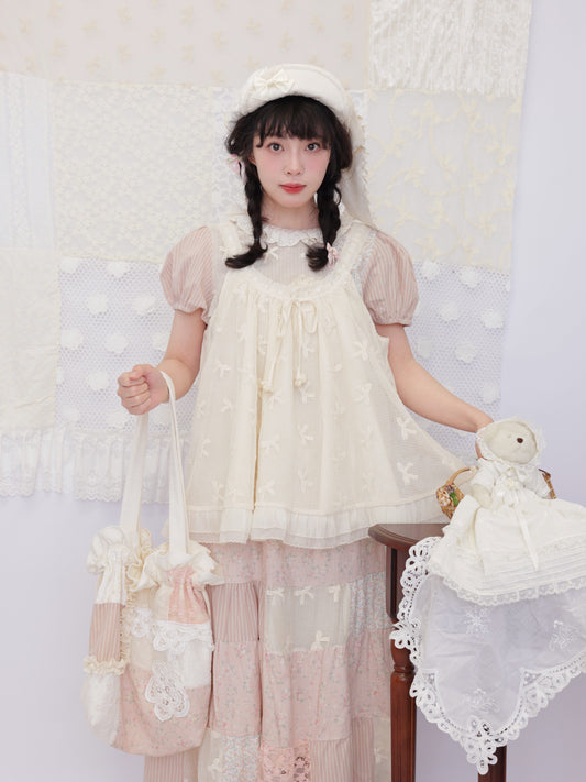 SemenCoicis - Lace Crochet Bow Camisole camisole SemenCoicis