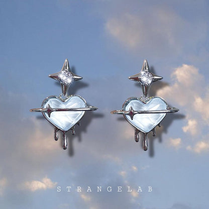 Strangelab - Y2K Melted Heart Earrings earrings strangelab