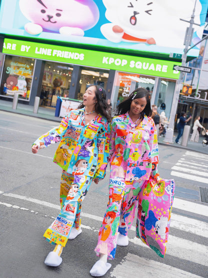 Puffynest - Colorful Doodle Cotton Pajama Set pajama puffynest