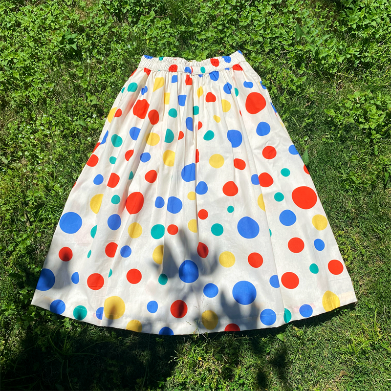 Toothshop - Rainbow Polka Dot A-Line Skirt skirt toothshop