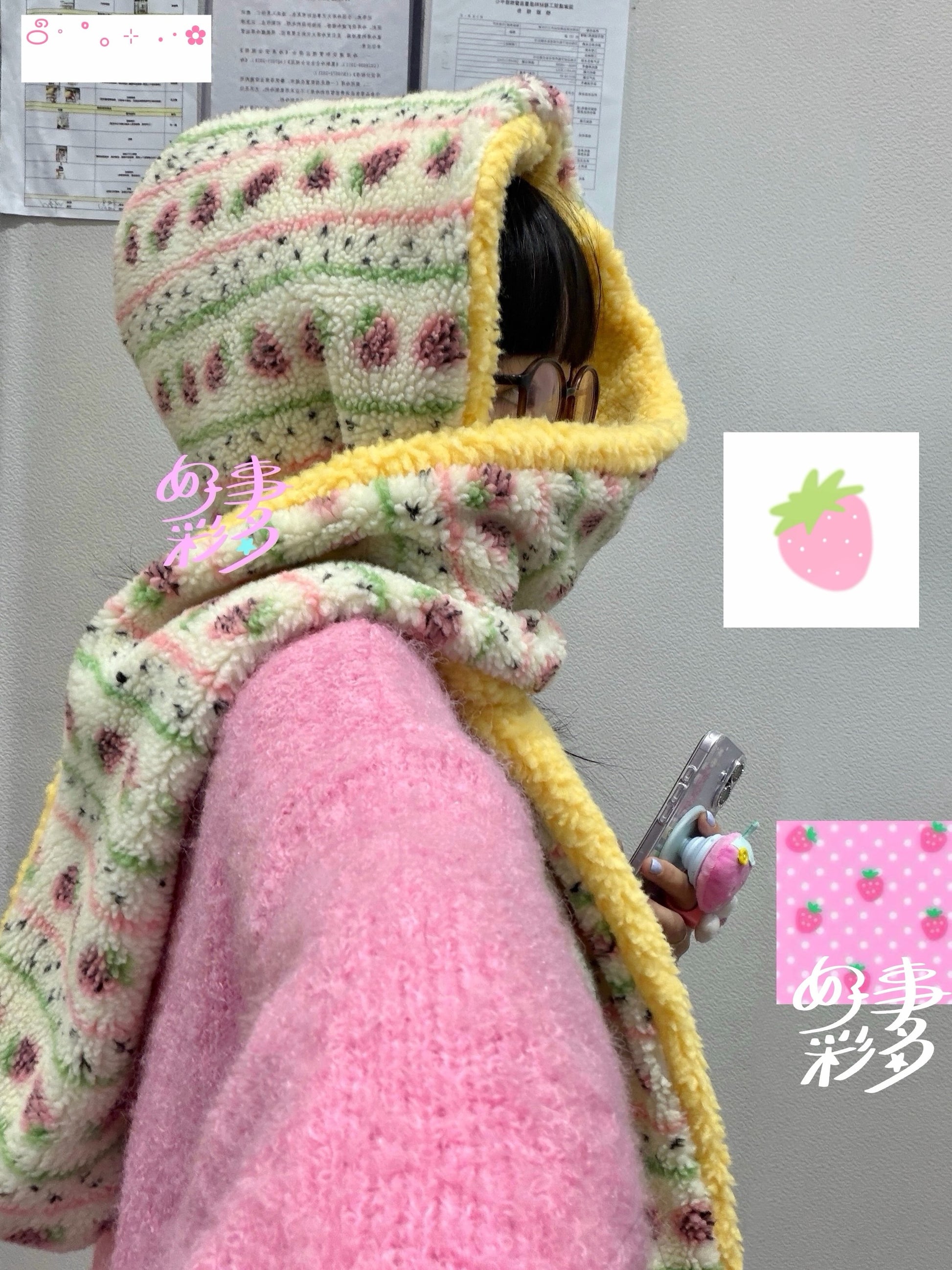Corner Party - Sweet Strawberry Scarf Hat scarf Corner Party