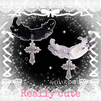 Lace Gothic Cross Wing Choker necklace really cute