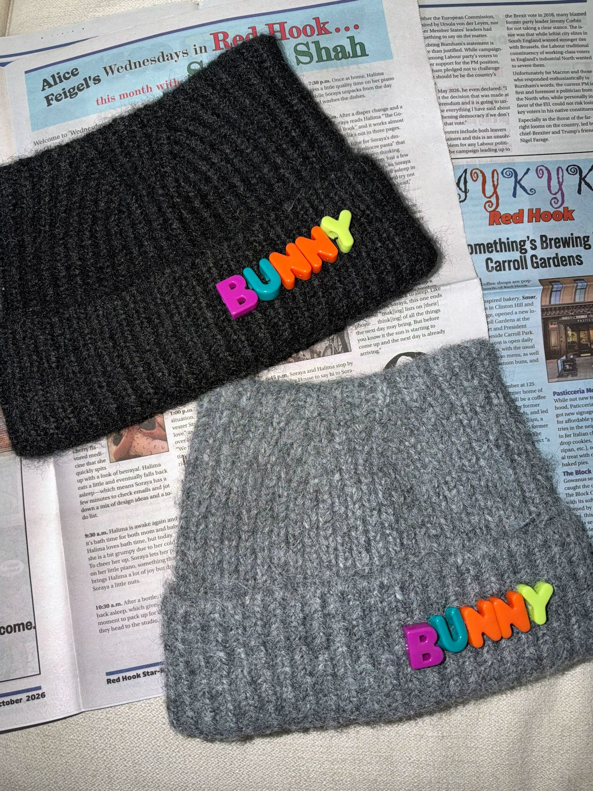 bunnybunnygun - Thick Knit Cat Ear Beanie hat bunnybunnygun