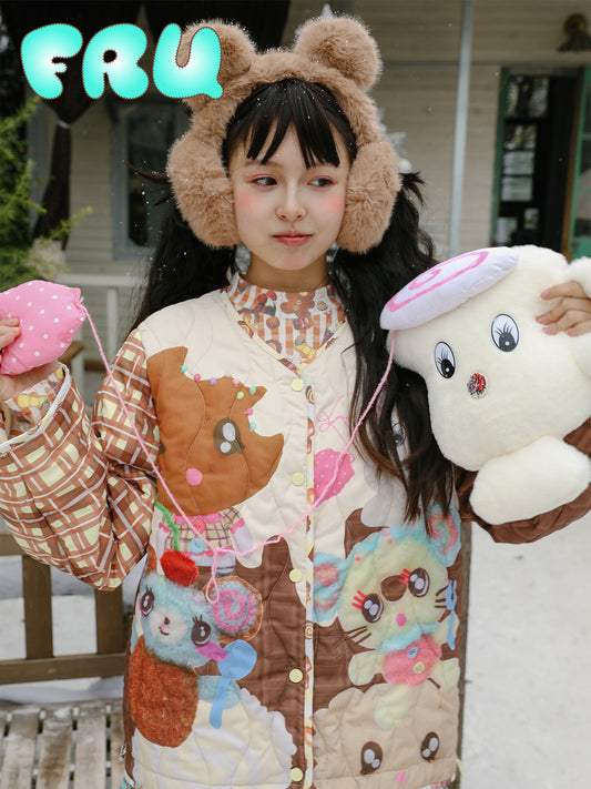 frufru - Kawaii Doll Quilted Jacket jacket frufru