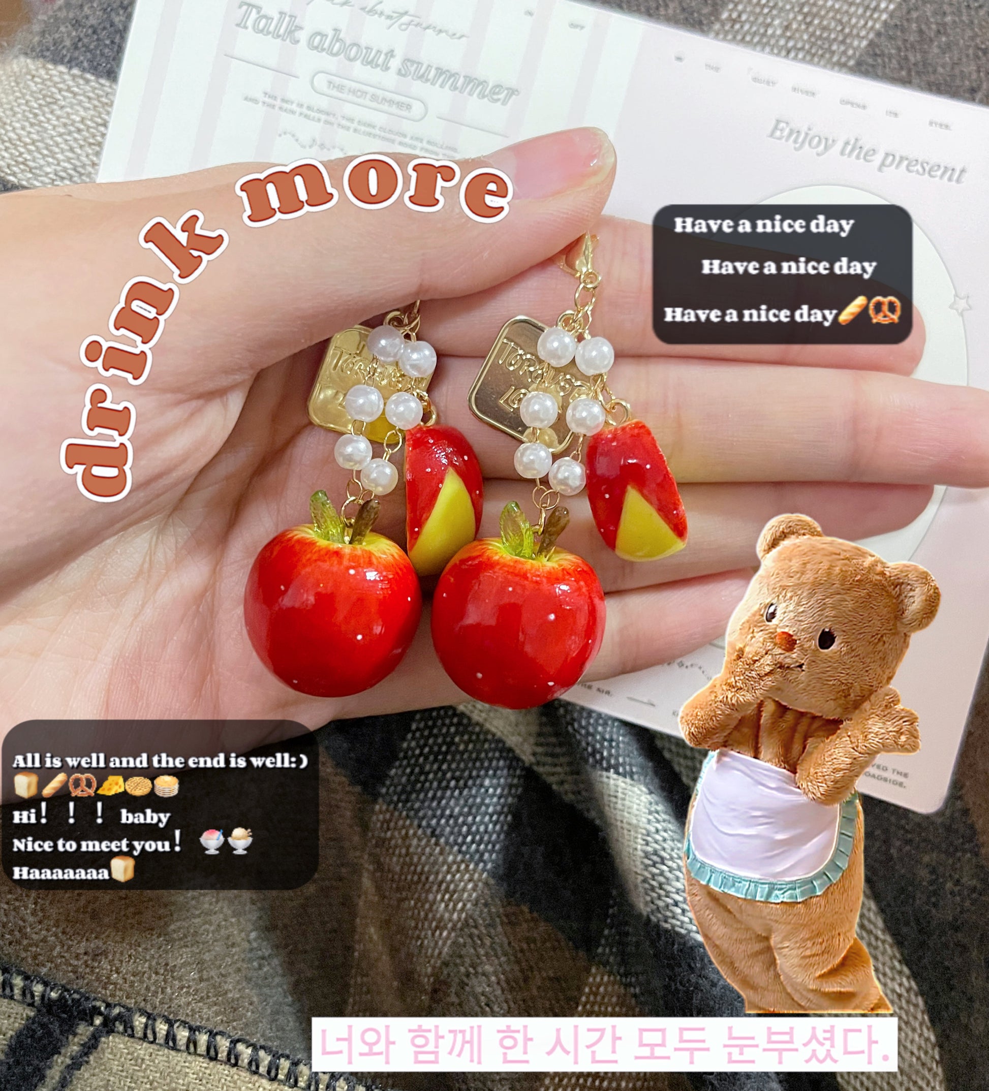 Eggplant Handmade - Cute Christmas Apple Keychain keychain Eggplant Handmade