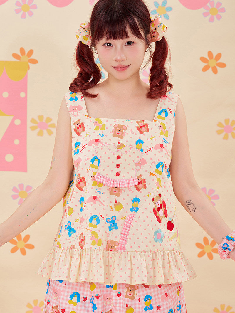 NIKKOU - Animal Embroidered Vest Top camisole Nikkou home