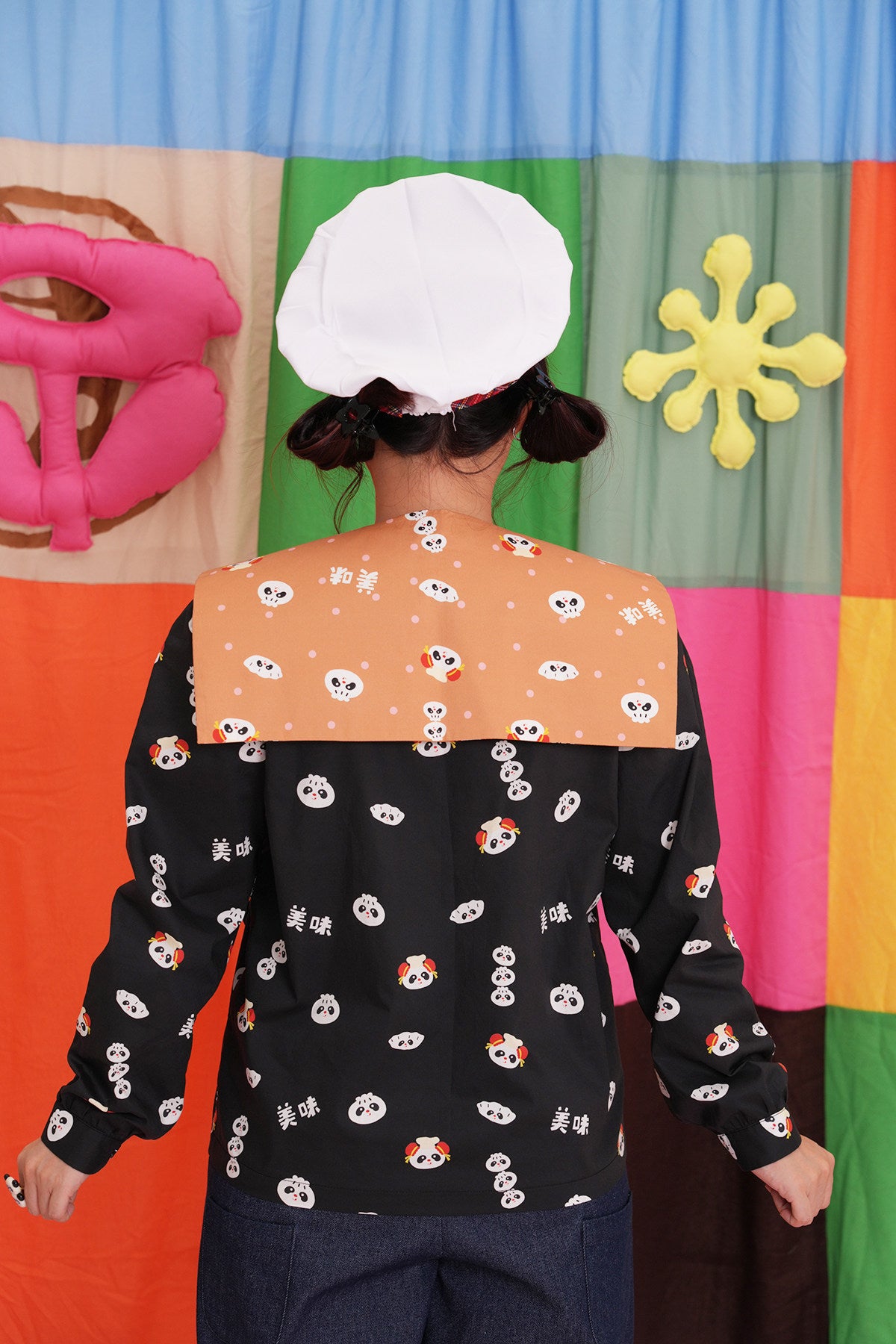 NIKKOU - Xiaolongbao Print Detachable Collar tie Nikkou home