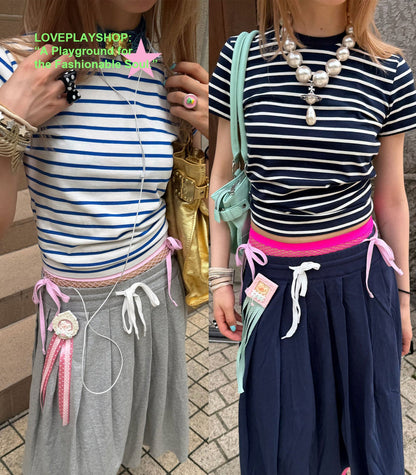 loveplayshop - Classic Striped Cotton Fitted T-Shirt shirt loveplay