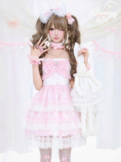 BunnyBite - Hime Gyaru Lace Polka Dot Cami Dress