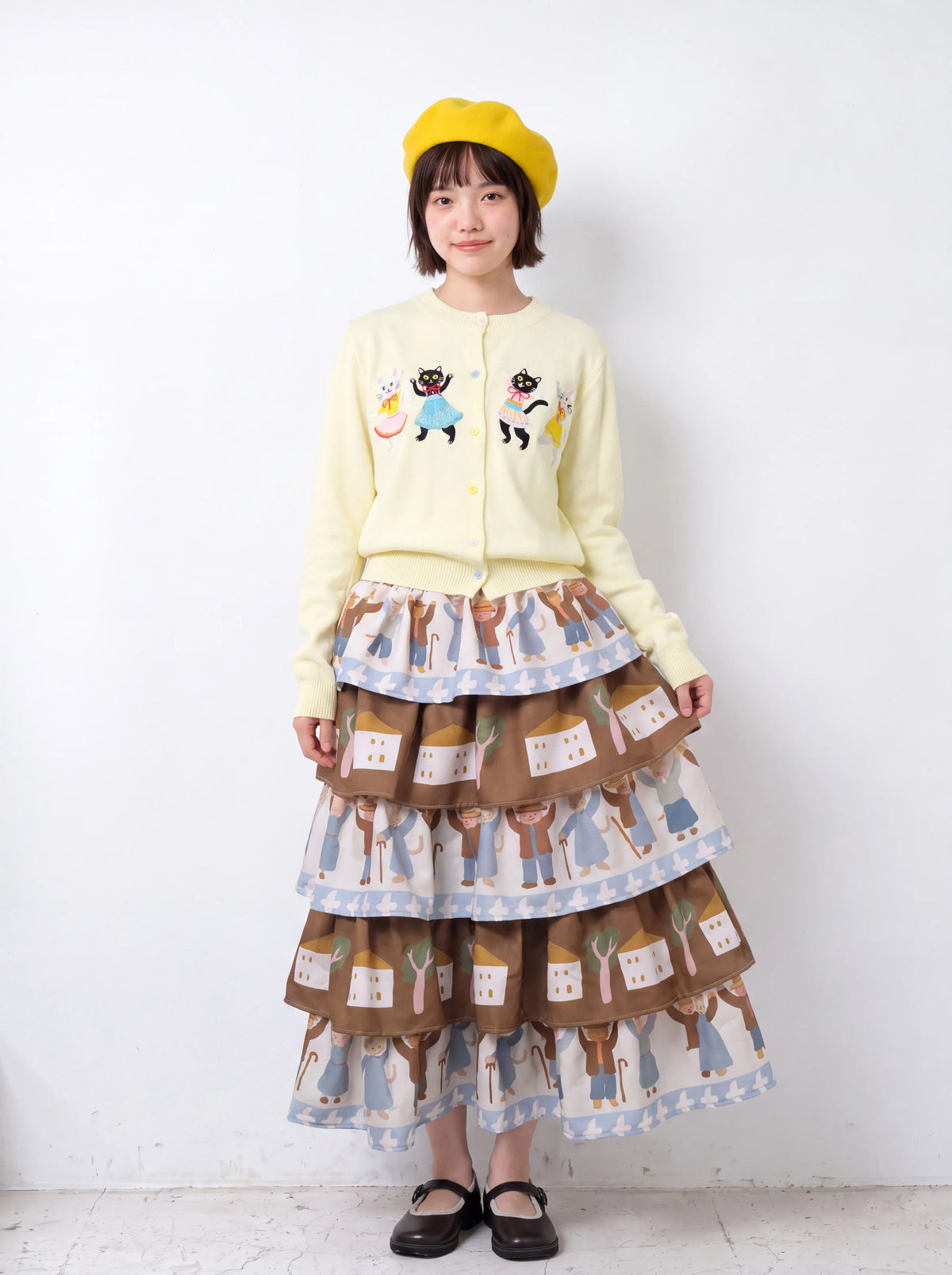 MeowMeow Bug - Vintage Farm Cat Layered Cake Skirt skirt MeowMeow Bug