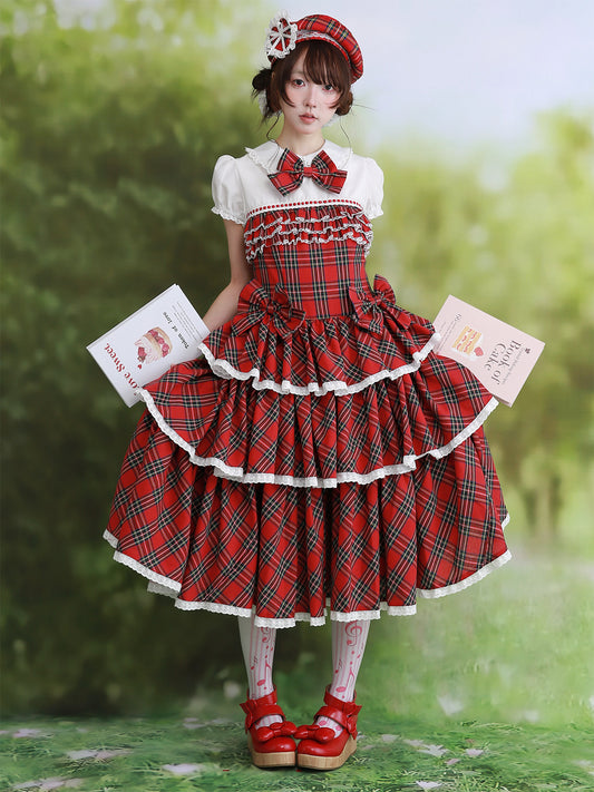 SOS MEME CLUB - Red Cake Lolita Dress dress SOS MEME CLUB