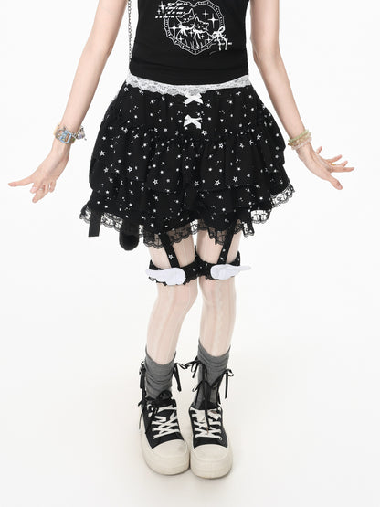 Languid Park - Lace Bow Puffy Mini Skirt skirt Languid Park