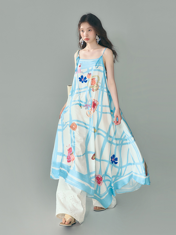 uare - Picnic Gingham Satin Slip Dress dress Land Decora