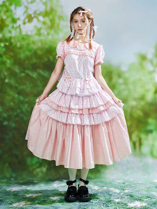 SOS MEME CLUB – Kawaii Pink Long Skirt skirt SOS MEME CLUB