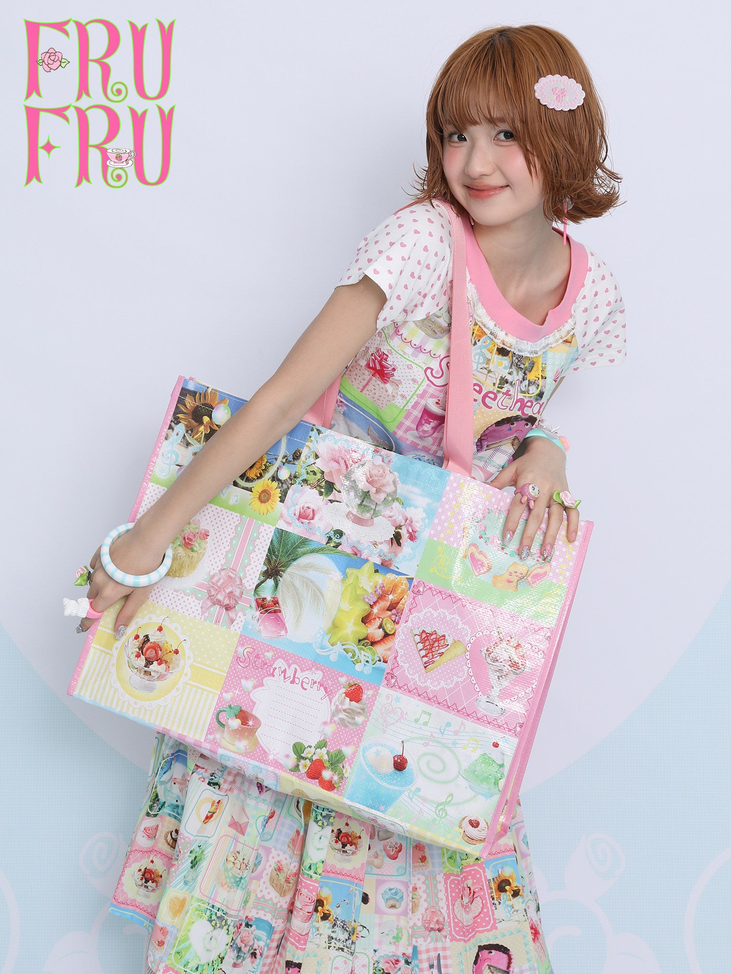 frufru - Vintage Collage Print Woven Tote Bag bag frufru