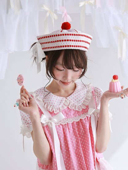 SOS MEME CLUB - Pink Stripe Sailor Hat hat SOS MEME CLUB