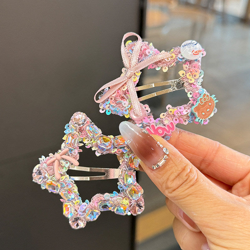 Sweet Pink Sequin Star Hair Clip hair clip Cream Berry
