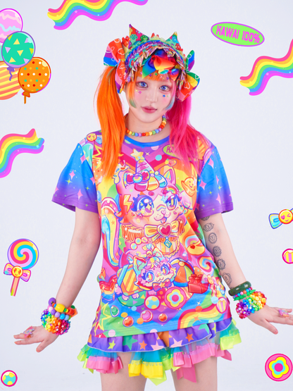 Dream Bubble - Blue Purple Cat Tee tshirt Dream Bubble