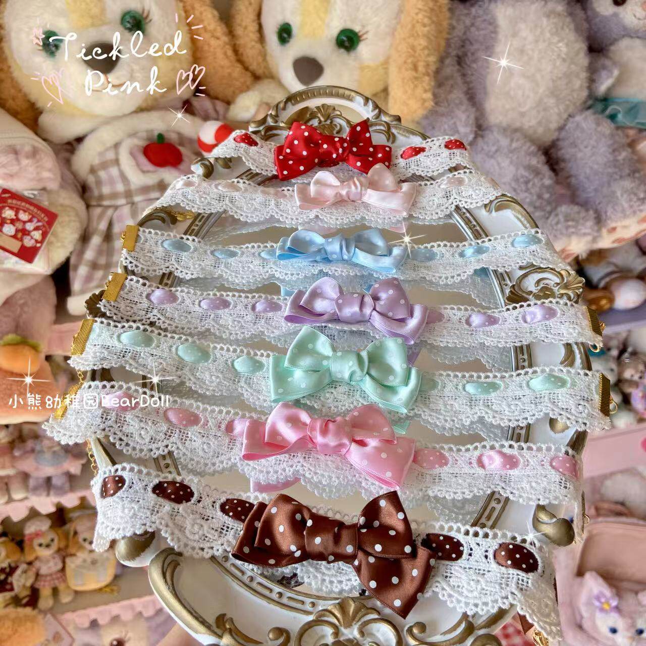 Bear Doll - Kawaii Polka Dot Bow Choker necklace Bear Doll