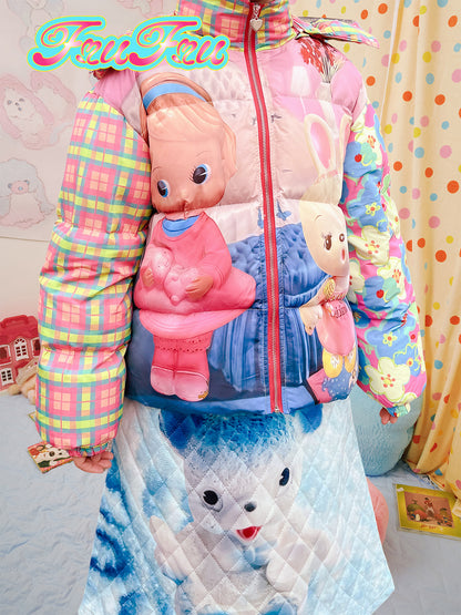 Frufru Colorful Printed Puffer Jacket | 90% White Duck Down Winter Coa – Land Decora
