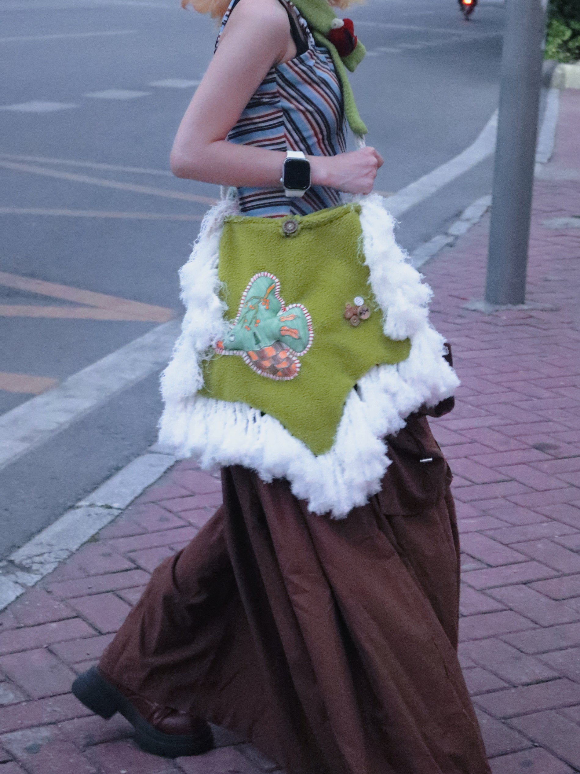 One Fish - Kawaii Star Plush Colorblock Bag bag One Fish