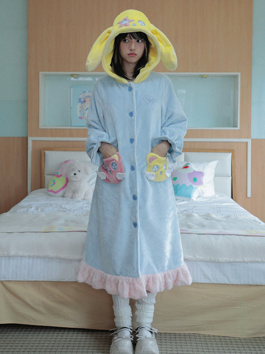 Hashtag DDD - Kawaii Angel Animal Long Fleece Hoodie Robe pajama Hashtag DDD
