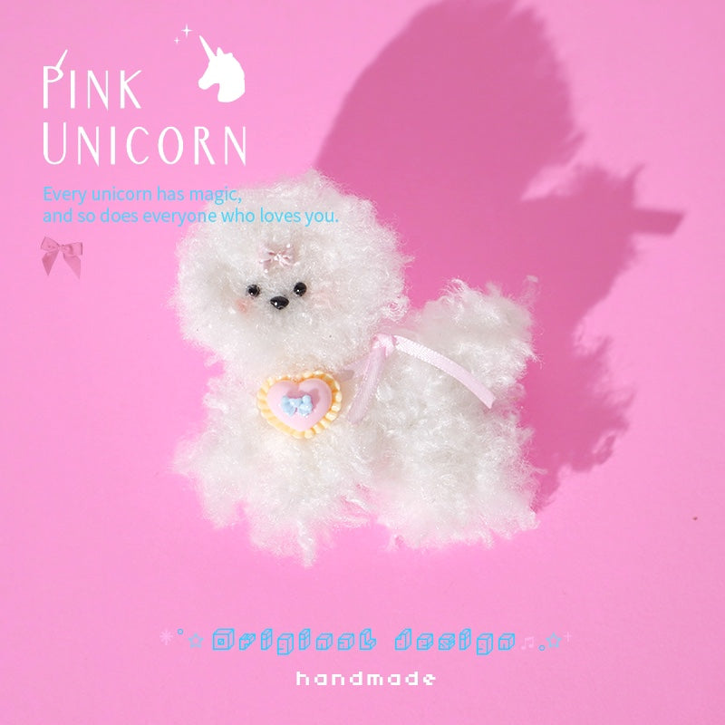 Pink Unicorn - Kawaii Fluffy Dog Hair Clip hair clip pink unicorn