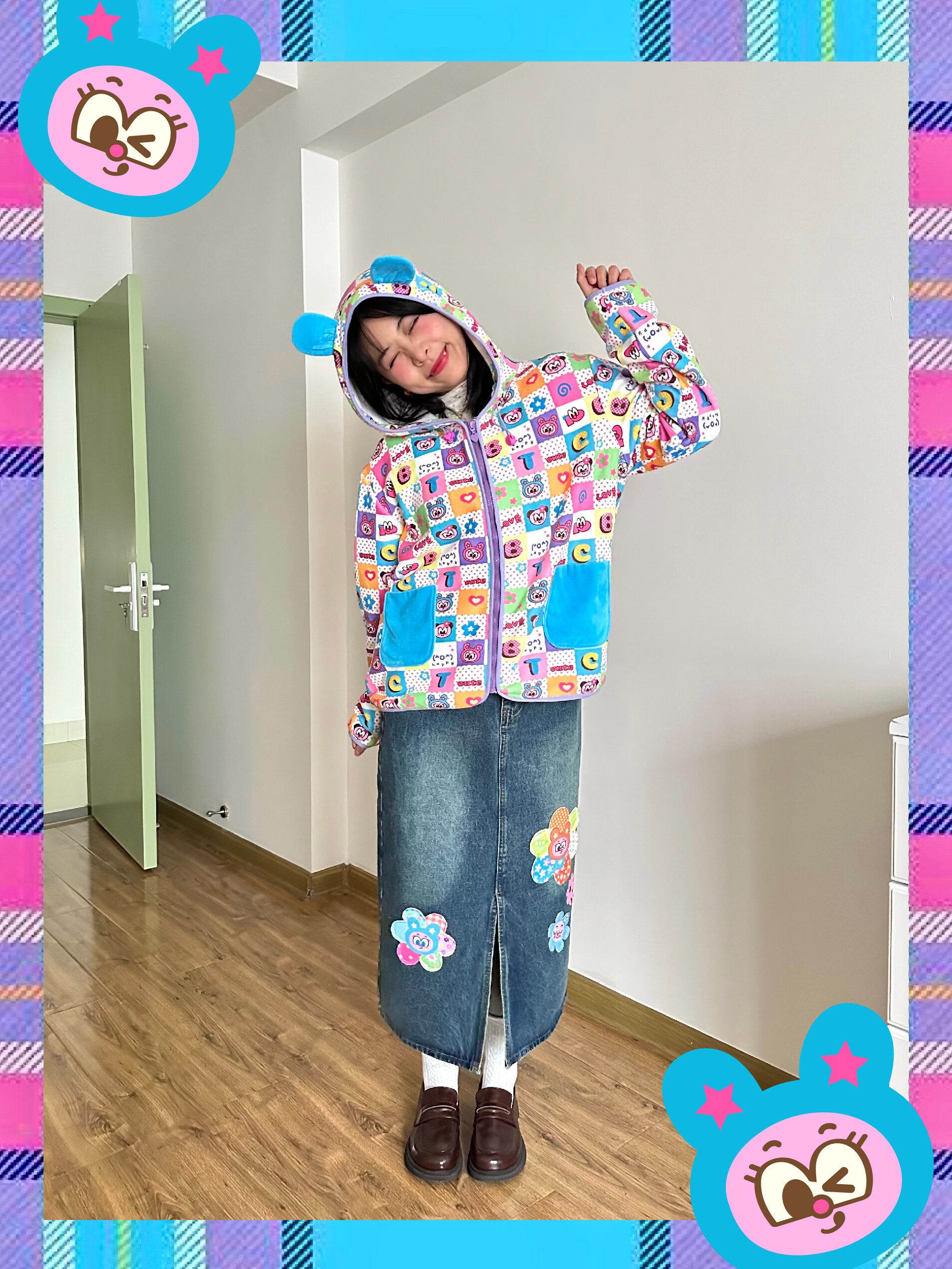 Bodytalk - Vintage Kawaii Patchwork Denim Skirt skirt bodytalk