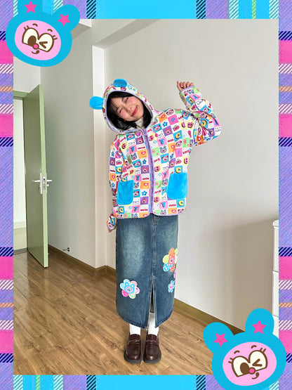 Bodytalk - Vintage Kawaii Patchwork Denim Skirt skirt bodytalk