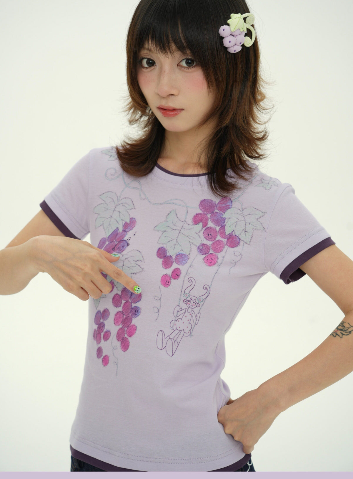 Rabbit Rain - Grapevine Fairy Girl Fitted T-Shirt tshirt RabbitRain